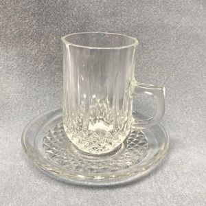 Flat Demitasse Cup & Saucer Set Longchamp (Clear) by CRISTAL D'ARQUES-DURAND